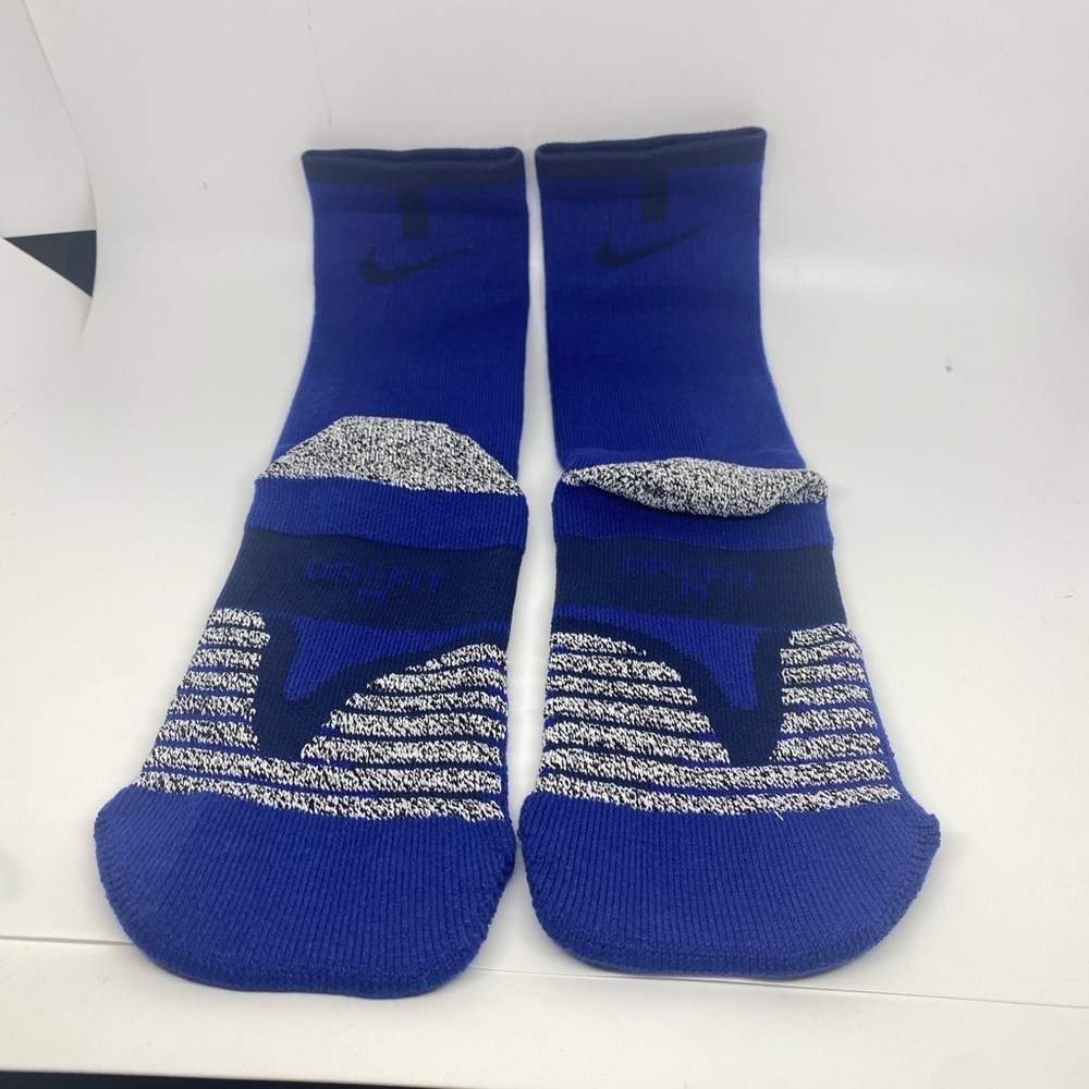 Nike Dri-FIT Elite Basketball Crew Socks Blue/Black/Gray Size M (1) pair - Picture 5 of 5